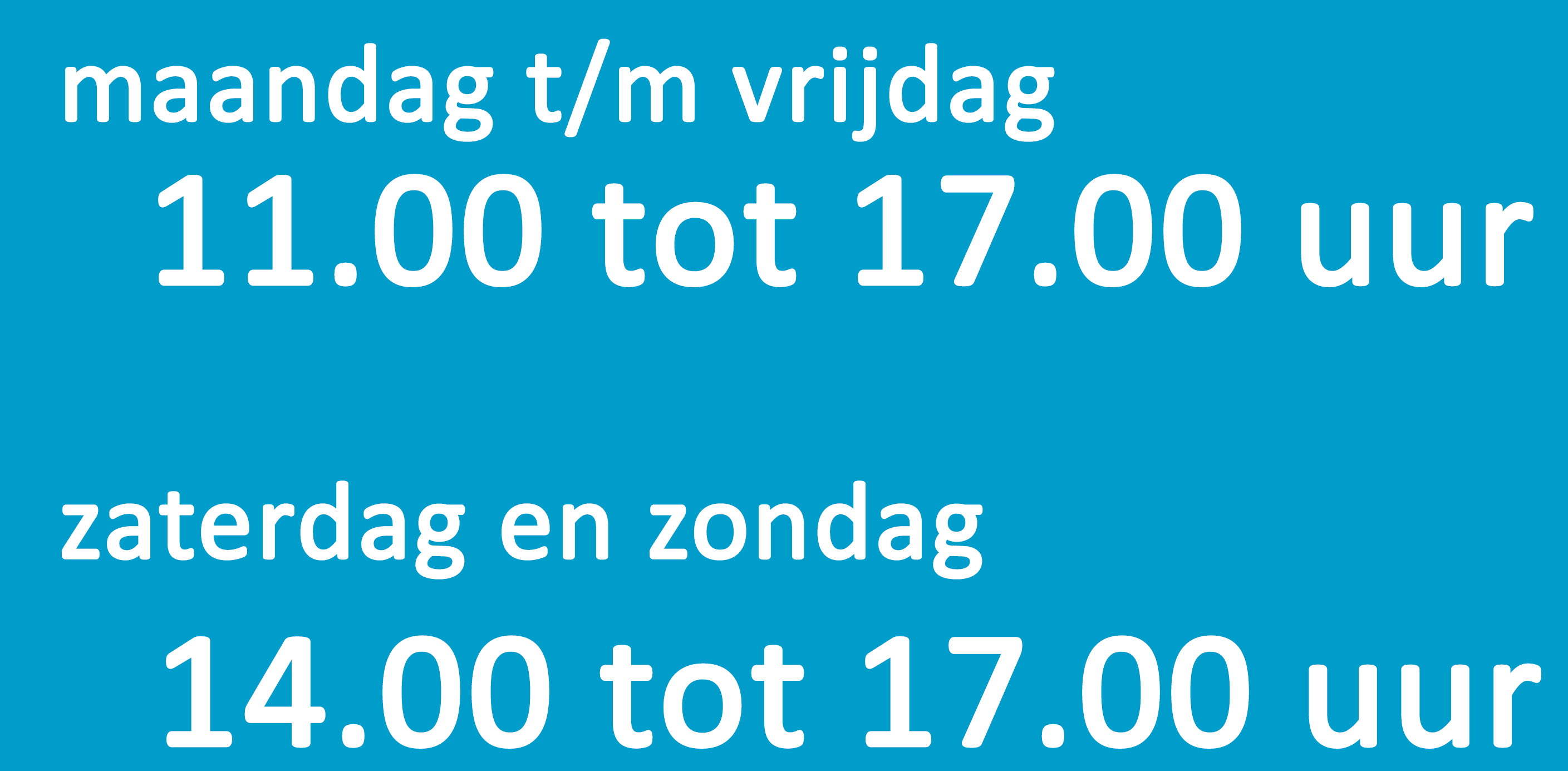 Openingstijden zomer